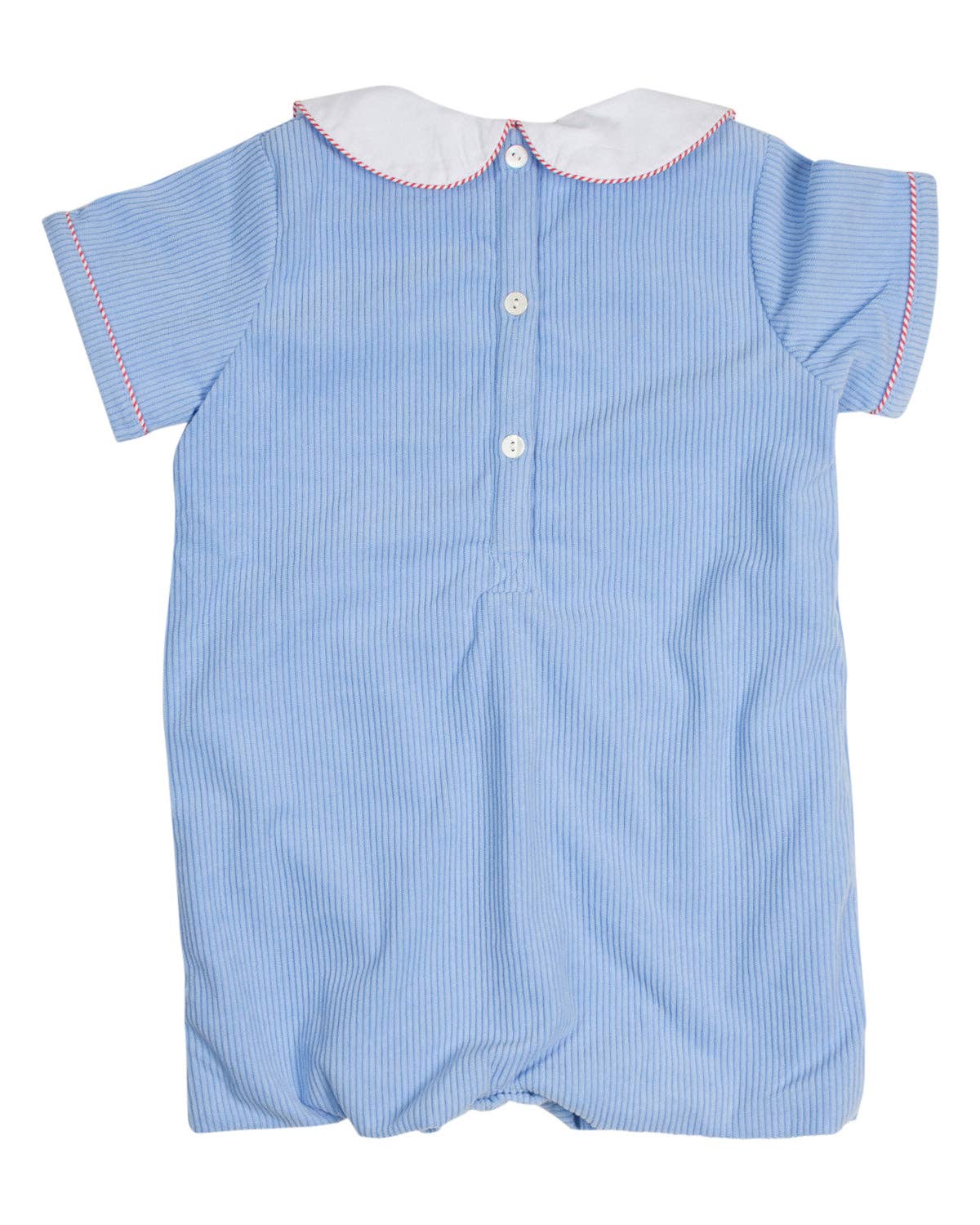 Blue Corduroy Santa Applique Pocket Shortall