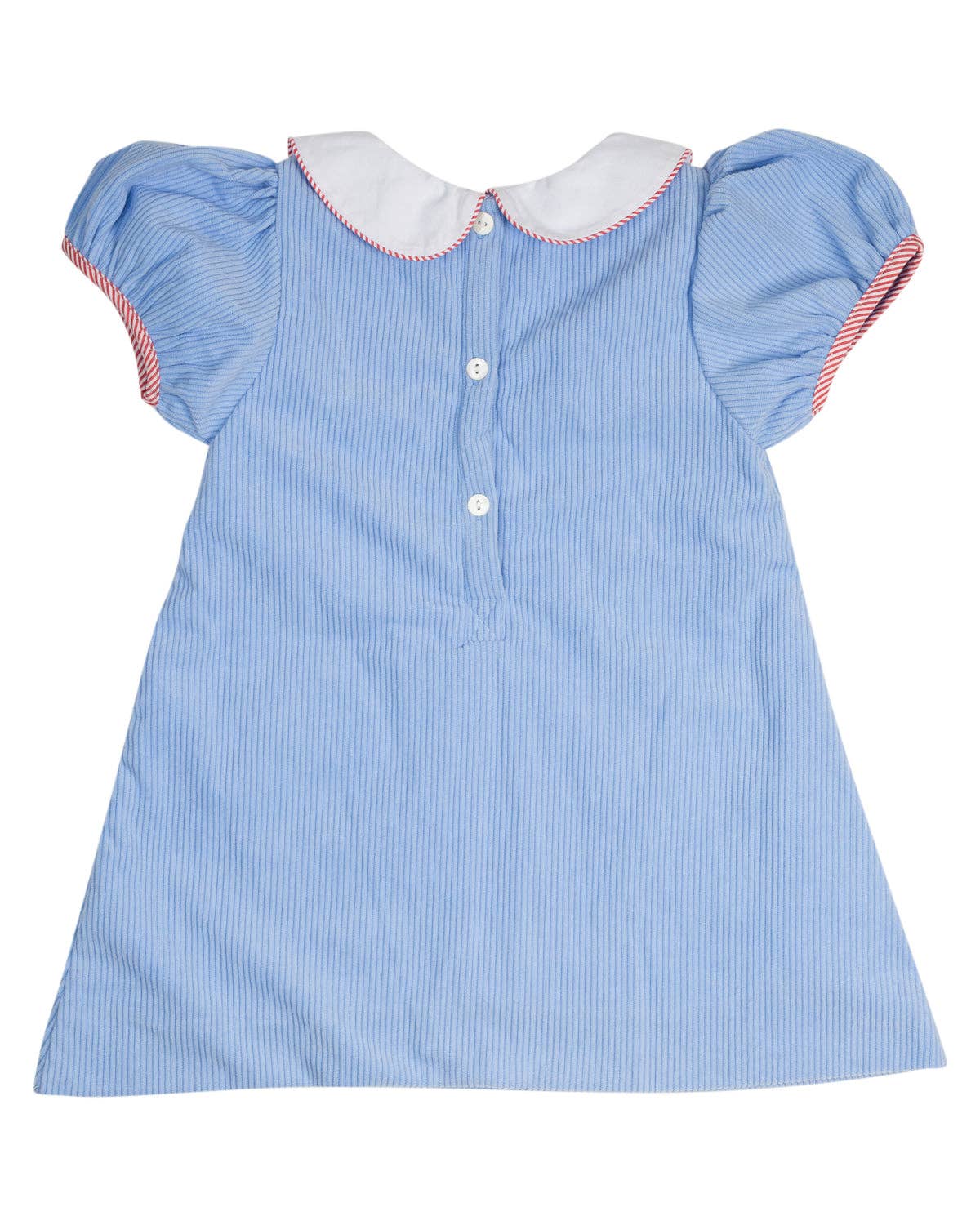 Blue Corduroy Santa Applique Pocket Dress