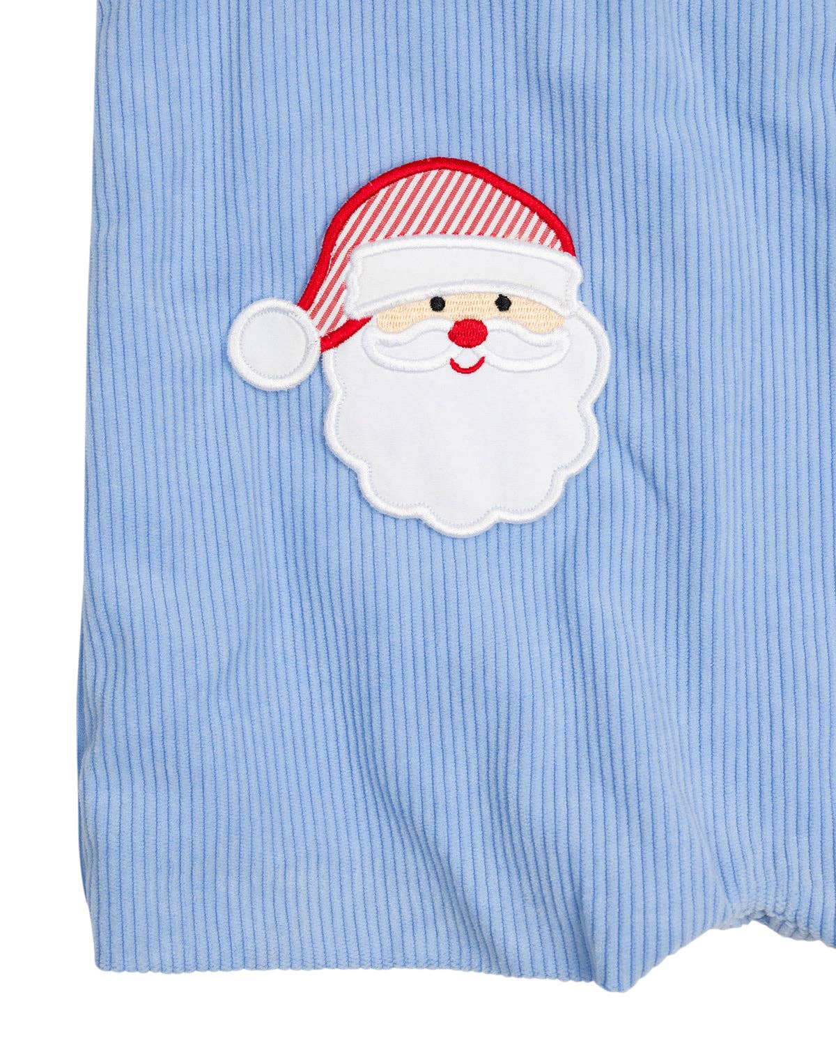 Blue Corduroy Santa Applique Pocket Shortall