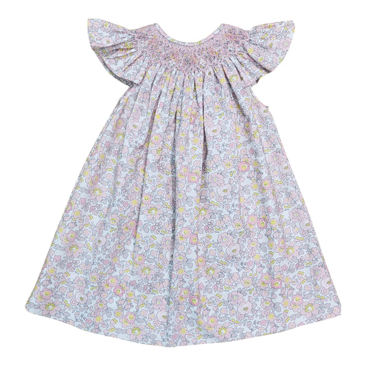 Melody Pink Floral Smocked Dress