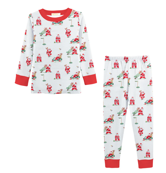 Santa's Golf Print Pajama Set