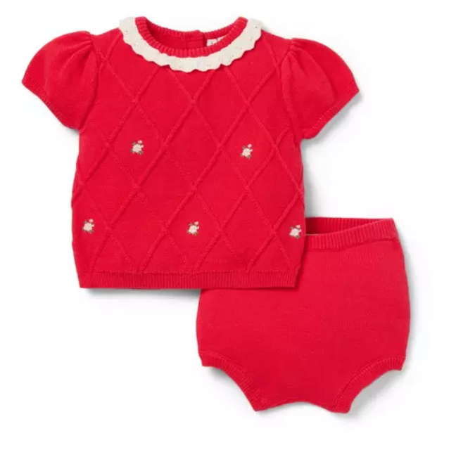 Bright Red Baby Embroidery Set