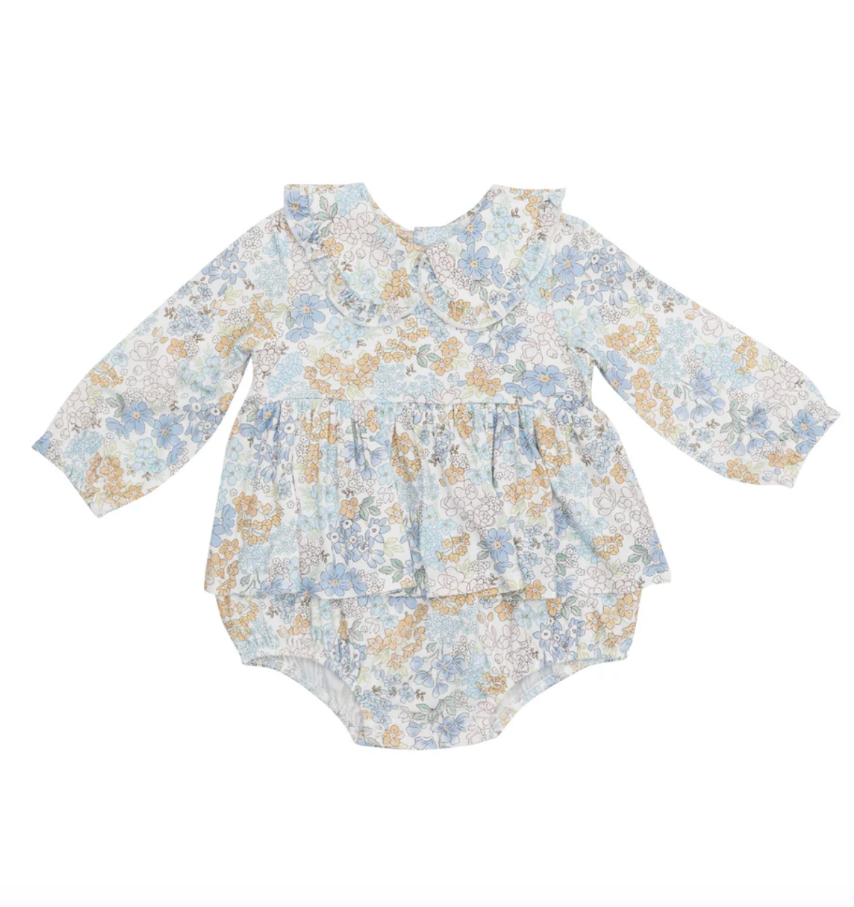 Edith's Floral Ruffled Peter Pan Collar Bubble