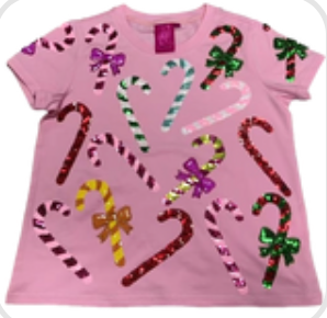 Pink Rainbow Candy Canes Tee