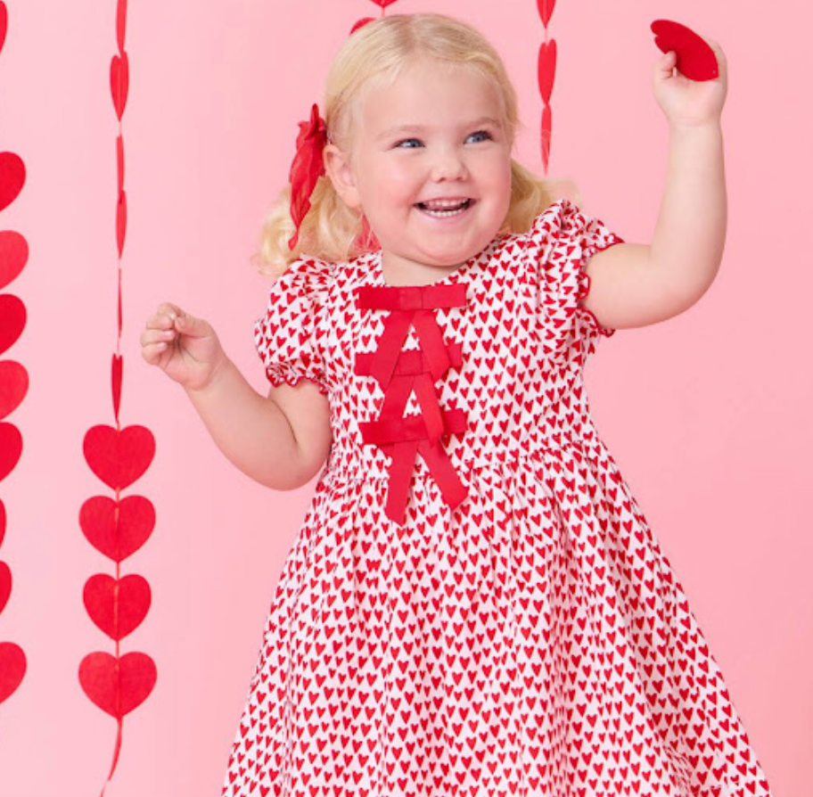 Girls Hermione Dress - Mini Hearts