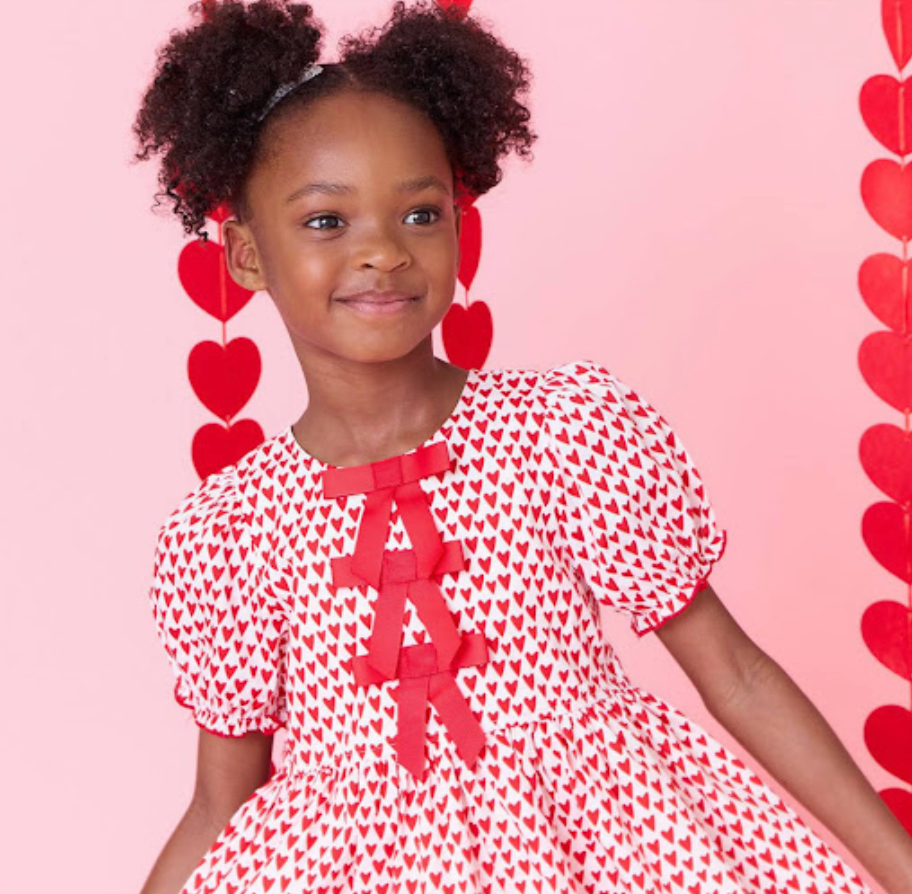 Girls Hermione Dress - Mini Hearts