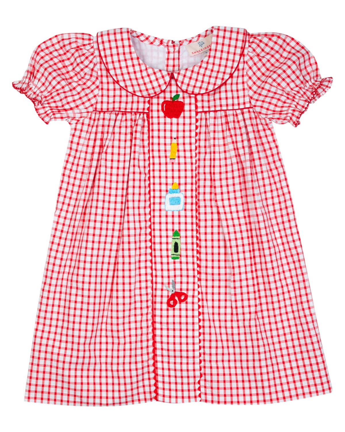 School Supplies Red Windowpane Dress