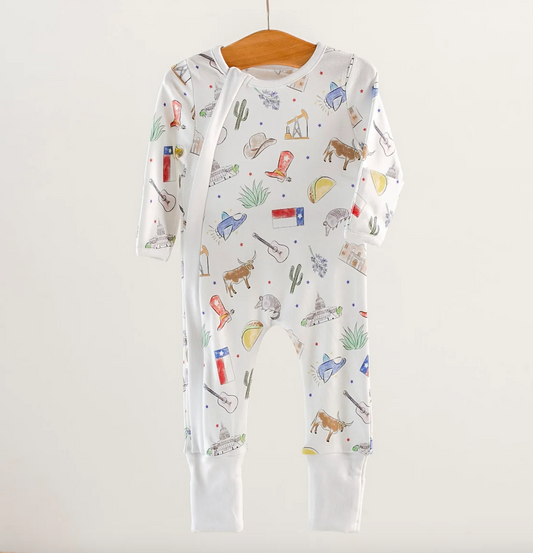 Texas Kids Organic Cotton Zip Up Pajama